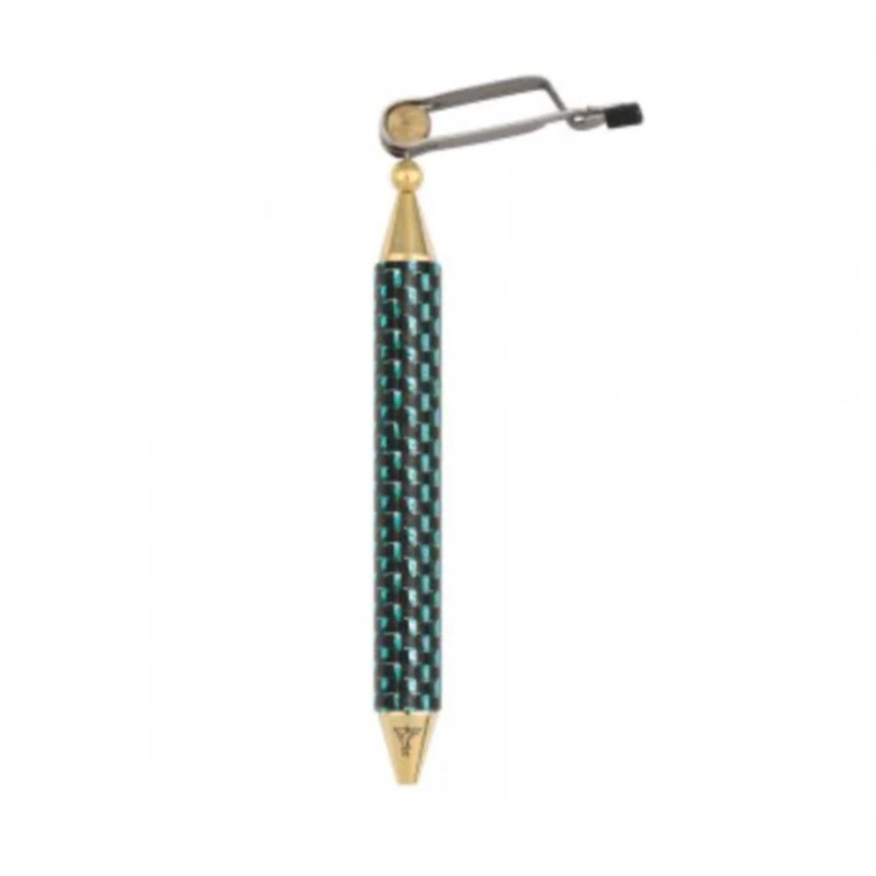 Dr. Slick -  Carbon Fiber Handle Jumbo - Rotary Hackle Plier w/Rubber Tubing on One Jaw, w/Half Hitch Too