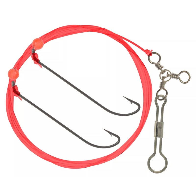 Hurricane Twin Hook Flounder Rig with Fluorescent Beads