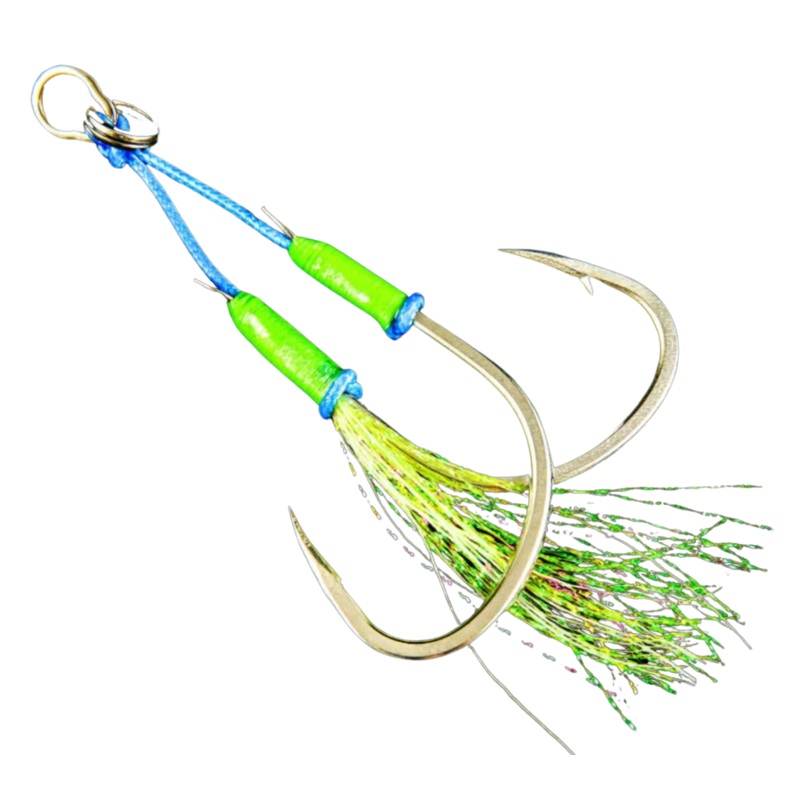 Jigging World Angel Twin Assist Hooks, Size 1/0, 150lb Test