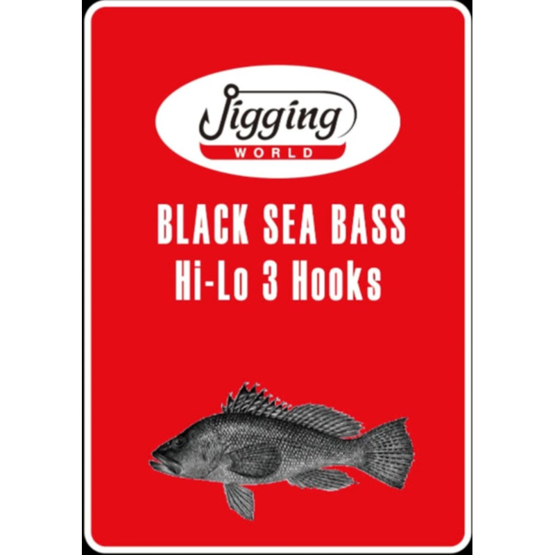 Jigging World Black Sea Bass Gold 3-Hook Hi-Lo Rigs
