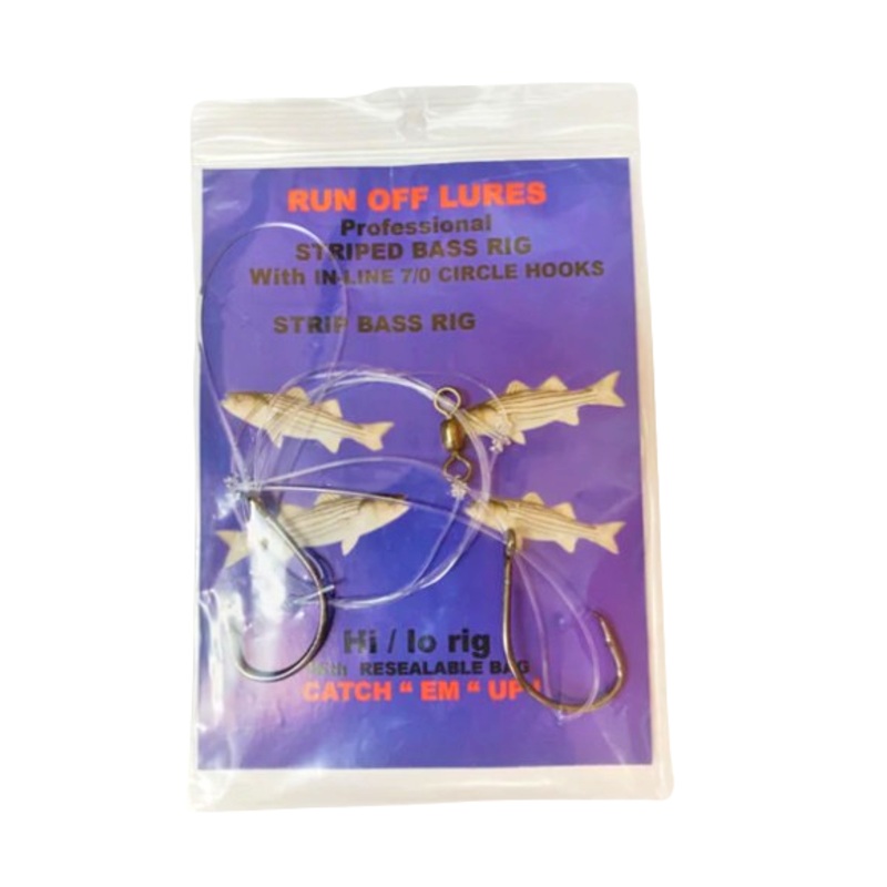 Run Off Lures Striper High Low 7/0 Inline Circle Hook Rig