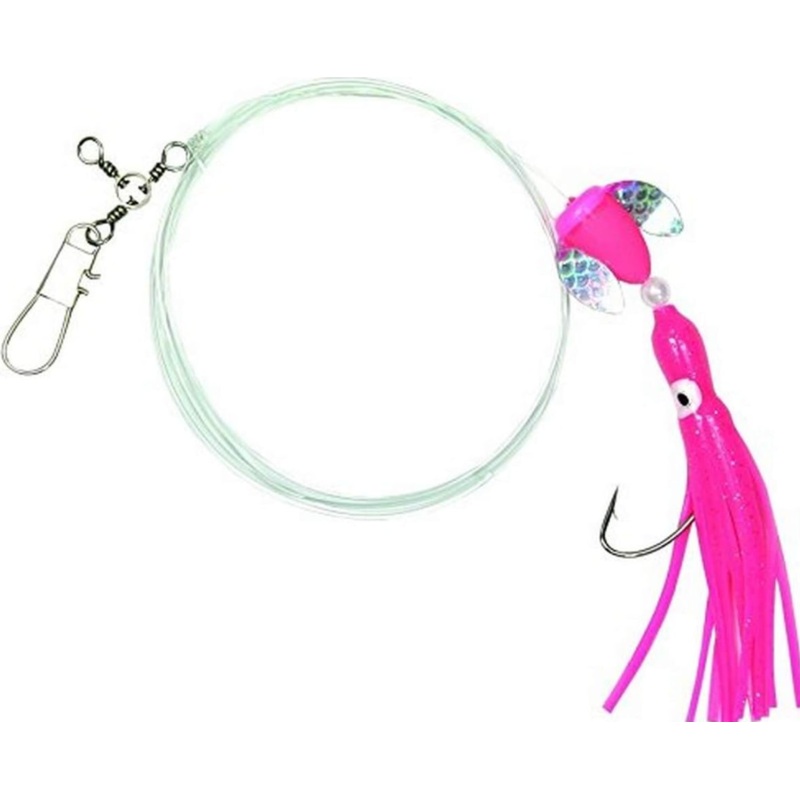 Shur Strike Spin-Glo Fluke Rig, Nickel Wide Gap Hook, Pink