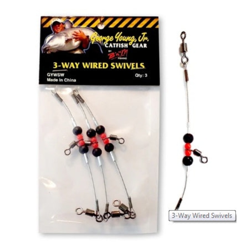 BnM Catfish Gear 3-Way Bumping Swivels 3ct