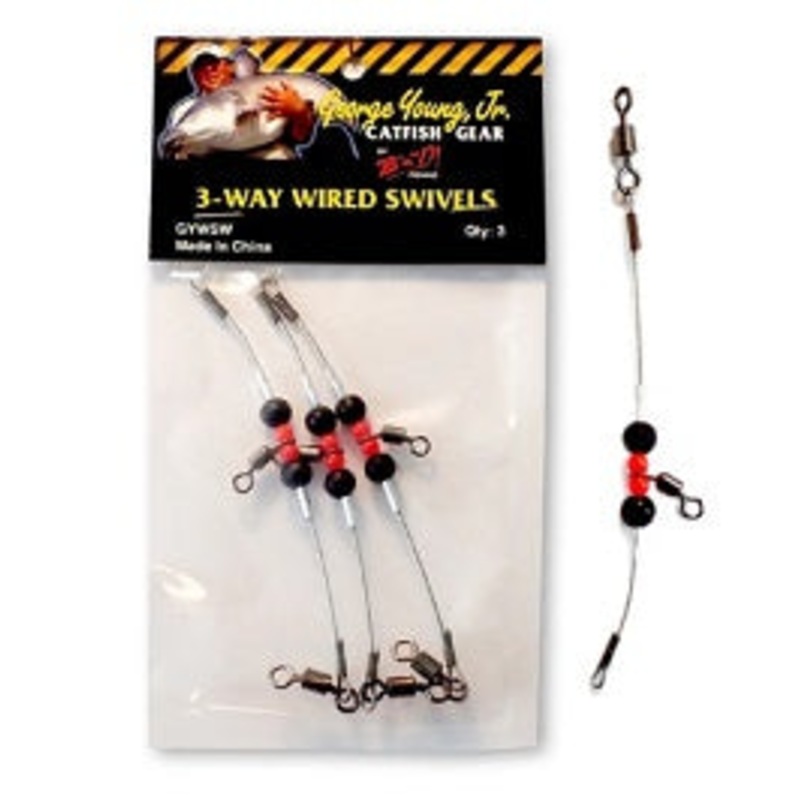 BnM Catfish Gear 3-Way Wired Swivel 3ct 150lb