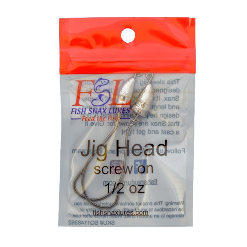 Fish Snax Lures Twistlock Sledhead Jig 1/2 oz 2 Pack