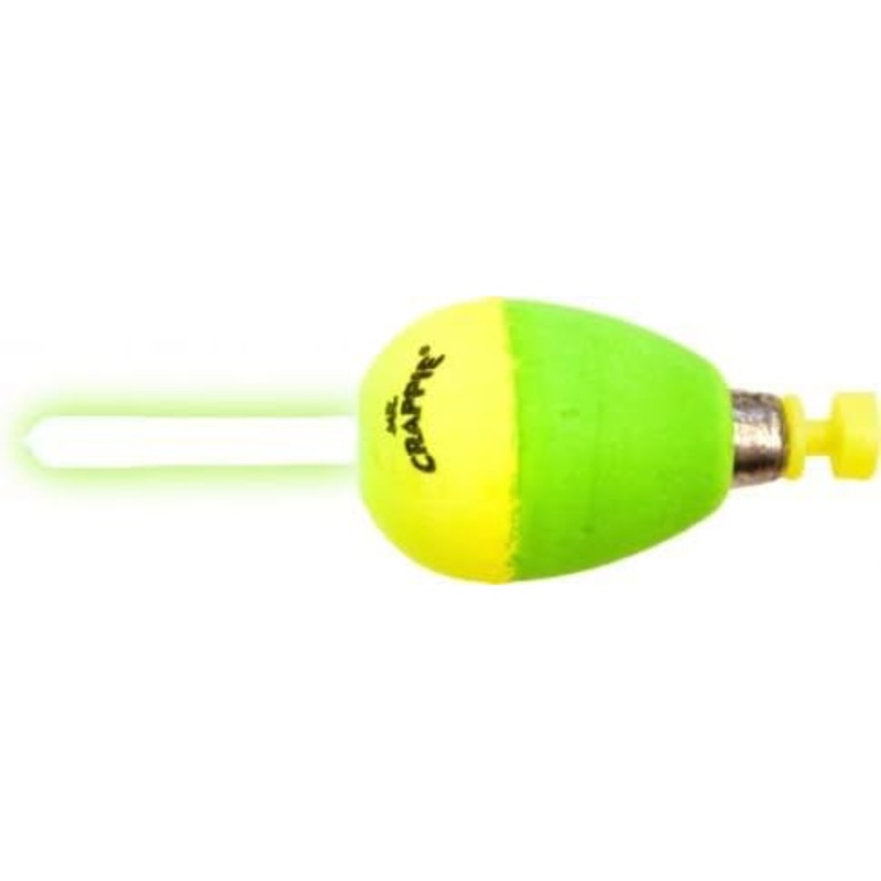 Mr. Crappie Flo Glo Lighted Bobbers 1 1/2" Pear Y/G 2Pk