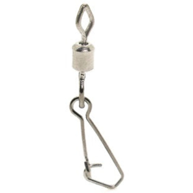 Mustad Rolling Swivel Diamond Eye & Snap Black Size 4 8ct