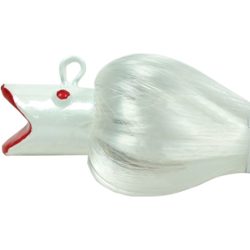 Sea Striker Chute Rig, 8" Nylon Hair, 2 oz, Swing Hook, White