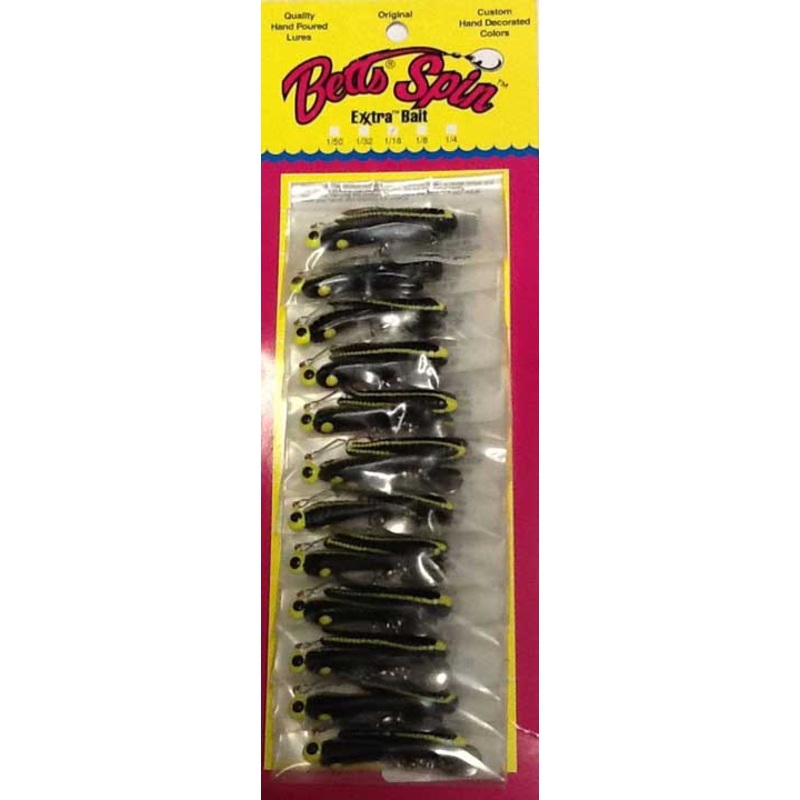 Betts Spin 1/16 Black Yellow Stripe 12/cd