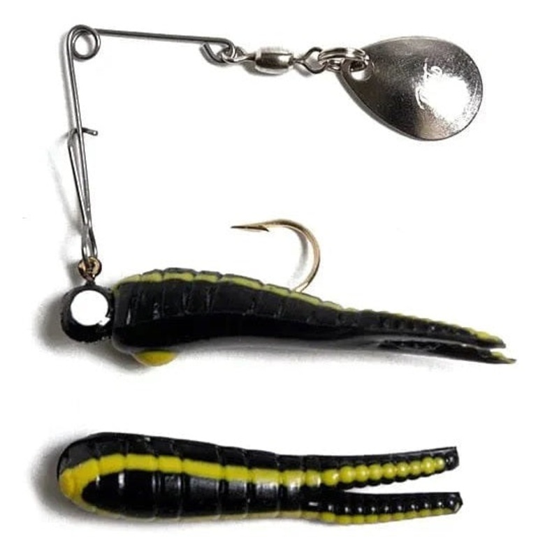 Betts Spin 1/16 Value Pack Split Tail Black/Yellow Stripe