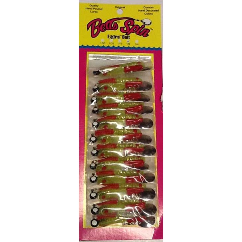 Betts Spin 1/32 Chartreuse/Red Tail 12/cd