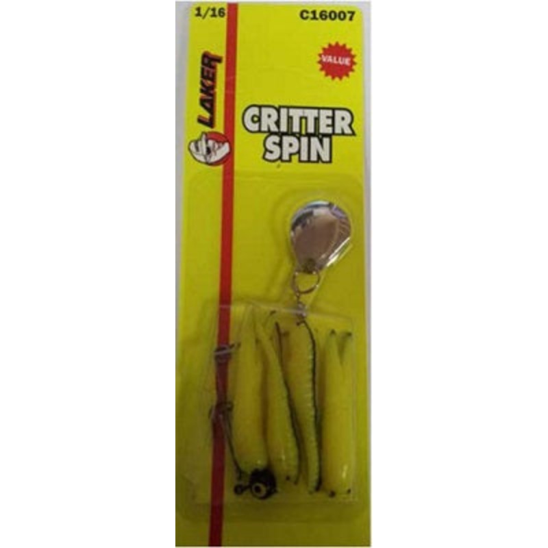 Eagle Claw Laker Critter Spin 1/8 Yellow/Black/Stripe