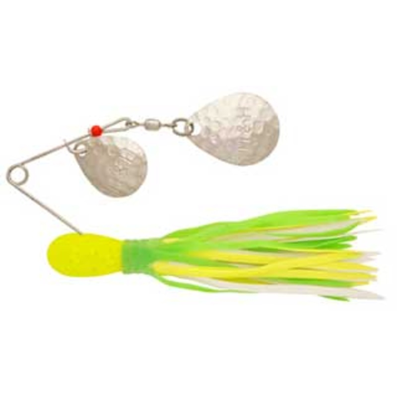 H&H Double Spinner 3/8 (6cd) Green/Chartreuse/White