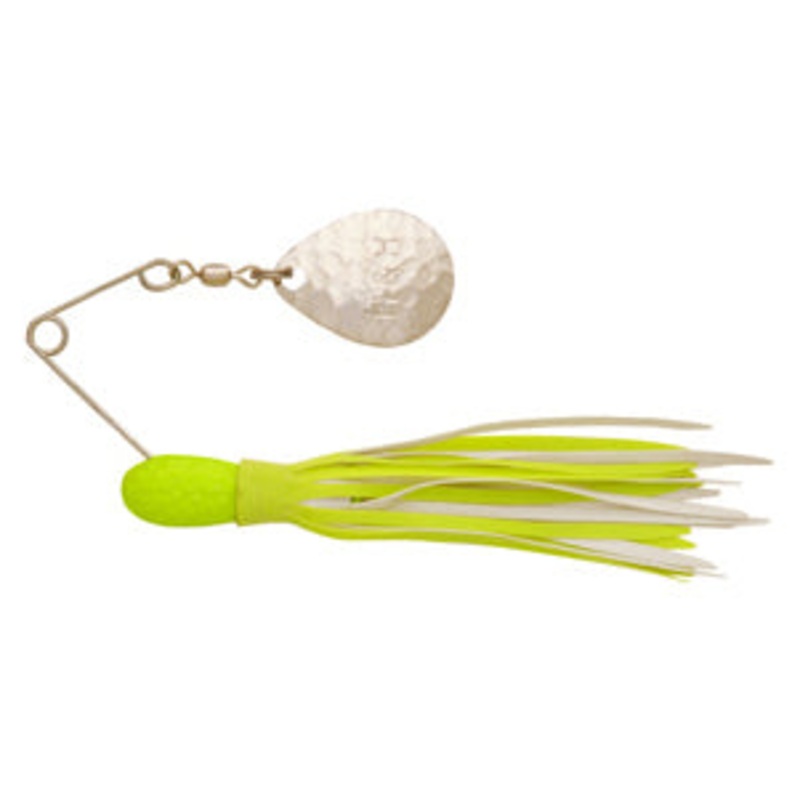 H&H Single Spinner 3/8 (6cd) Chartreuse/White
