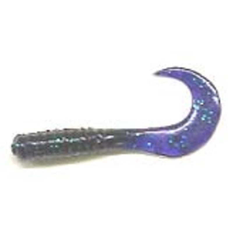 Action Bait 3" Curly Grubs 25pk Electric Blue Grape