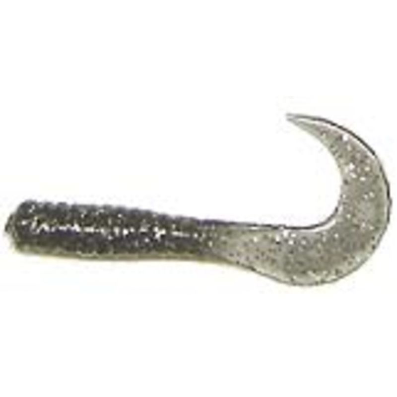Action Bait 3" Curly Grubs 25pk Smoke Glitter