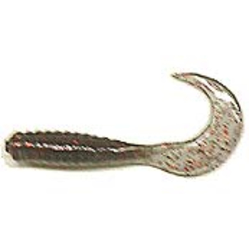 Action Bait 3" Curly Grubs 25pk Smoke Red Glitter