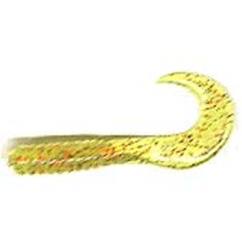 Action Bait 4" Curly Grubs 12pk Chartreuse Red Glitter