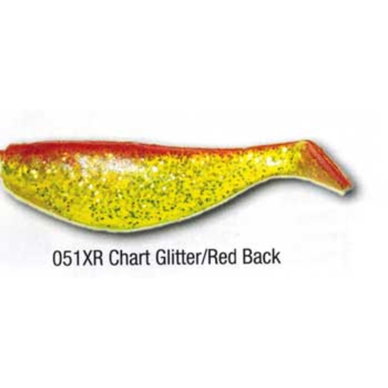 Luckie Strike Shad Minnow MC 4" 10ct Chart Glitter/Red Black