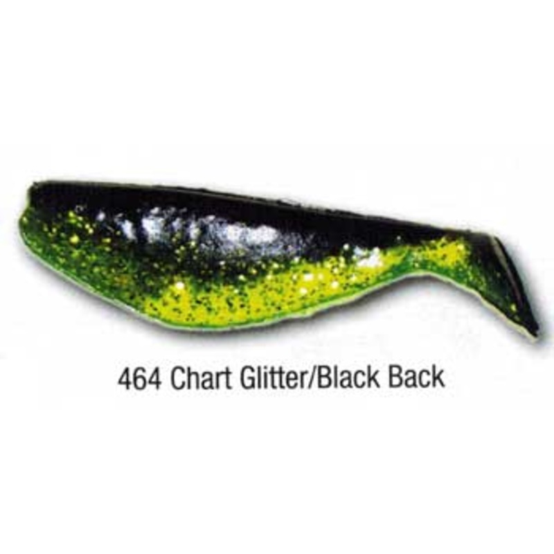 Luckie Strike Shad Minnow MC 4" 50ct Chart Glitter/Black Back