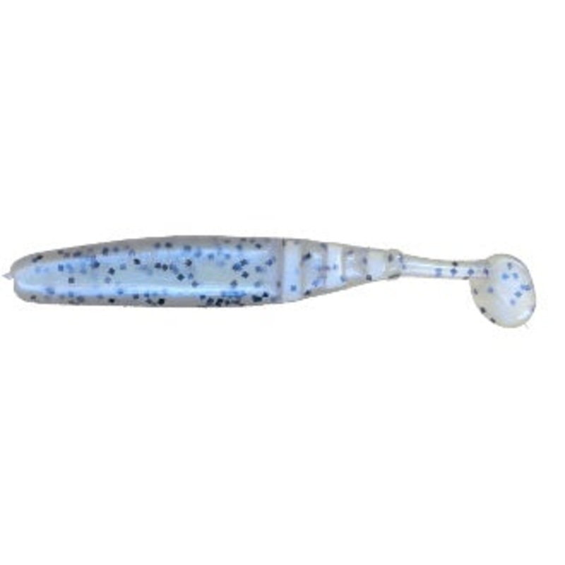 Slider Double Action Grub 3" 10ct Blue Pearl/Blue Glitter