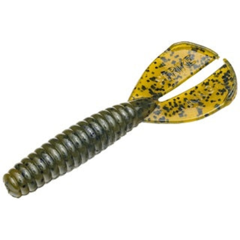 Strike King Rage Twin Tail Menace Grub 4in 8ct Green Pumpkin