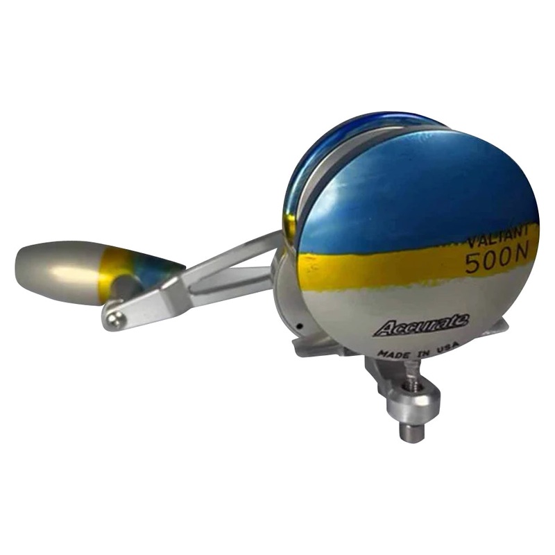 Accurate Boss Valiant Conventional Reel- 500 Narrow Slow Pitch Jig- Yellowfin Tuna