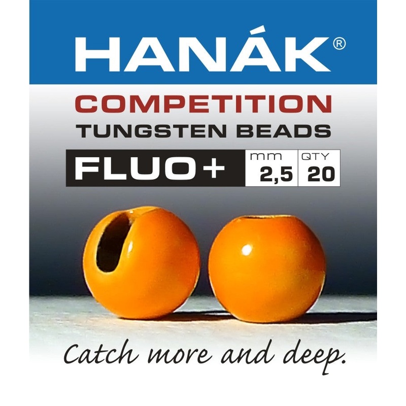 Hanak Fluo+ Slotted Tungsten Beads