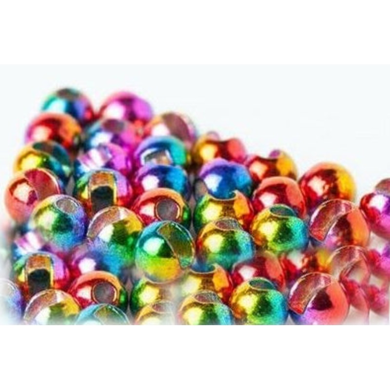 Hareline Slotted Tungsten Beads - Rainbow