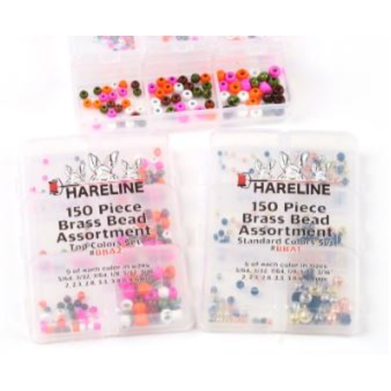 Hareline 150 Piece Brass Bead Assortment