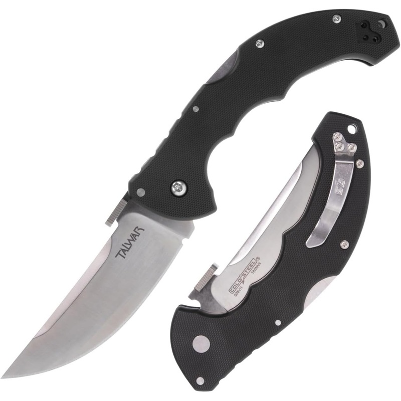 Cold Steel CS-21TTL Talwar Folding Knife, 4" Satin Blade, Tri-Ad Lock