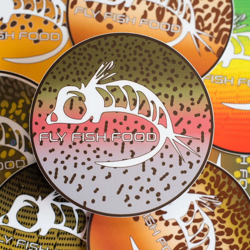 Fly Fish Food Sticker - Rainbow Trout (4")