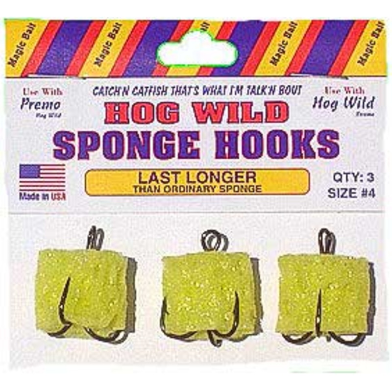 Magic Bait Hog Wild Sponge Hooks Size 4 3ct