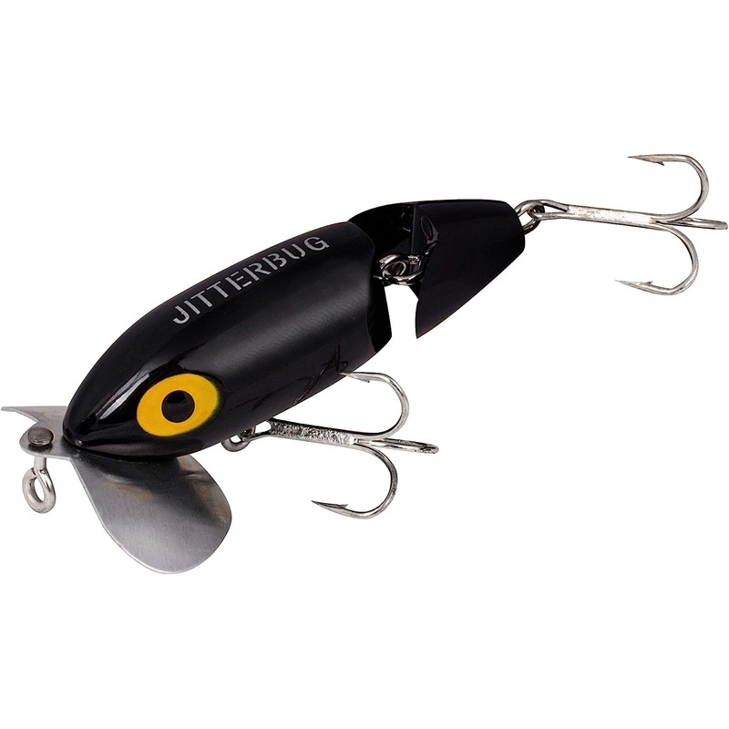 Arbogast Jitterbug Clicker Black 2", 1/4 Oz, Topwater