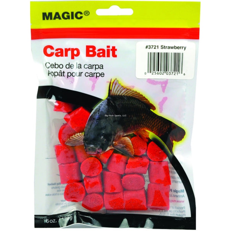 Magic Carp Bait, Preformed, 6oz Bag, Red/Strawberry