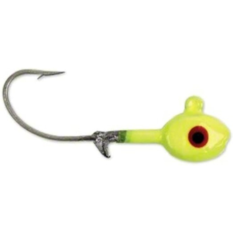 GOT-CHA Grub Head, 3/8 oz, 2/0 Hook, Chartreuse, 100/Pack
