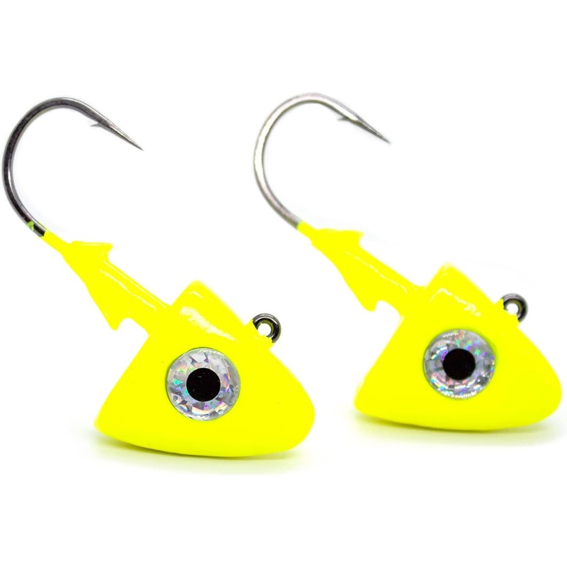 GOT-CHA Swim Bait Head w/ Mustad hook, 8oz, Chartreuse 2pk