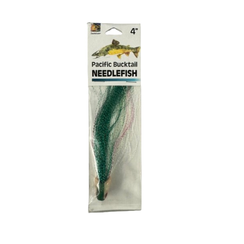 Danielson Pacific Bucktail Mylar Needlefish Striper Lure Teaser, Green Flash