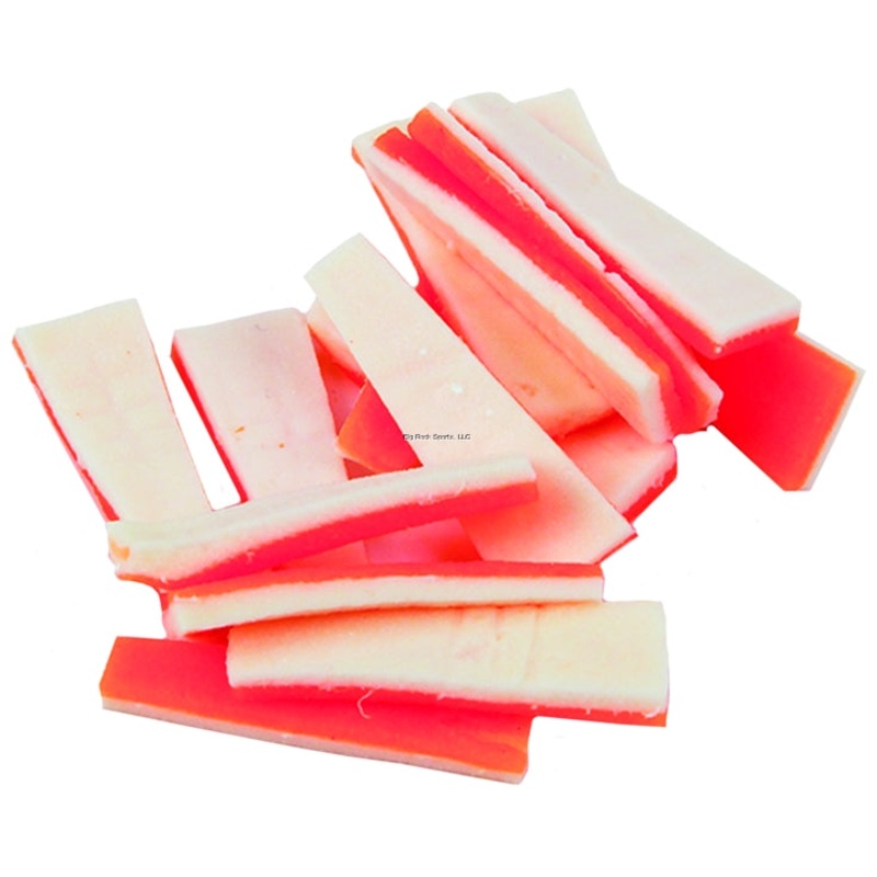 Fishbites Fish'N Strips Sand Flea Long Lasting Bait, 1-1/2", 15pk, Orange/White