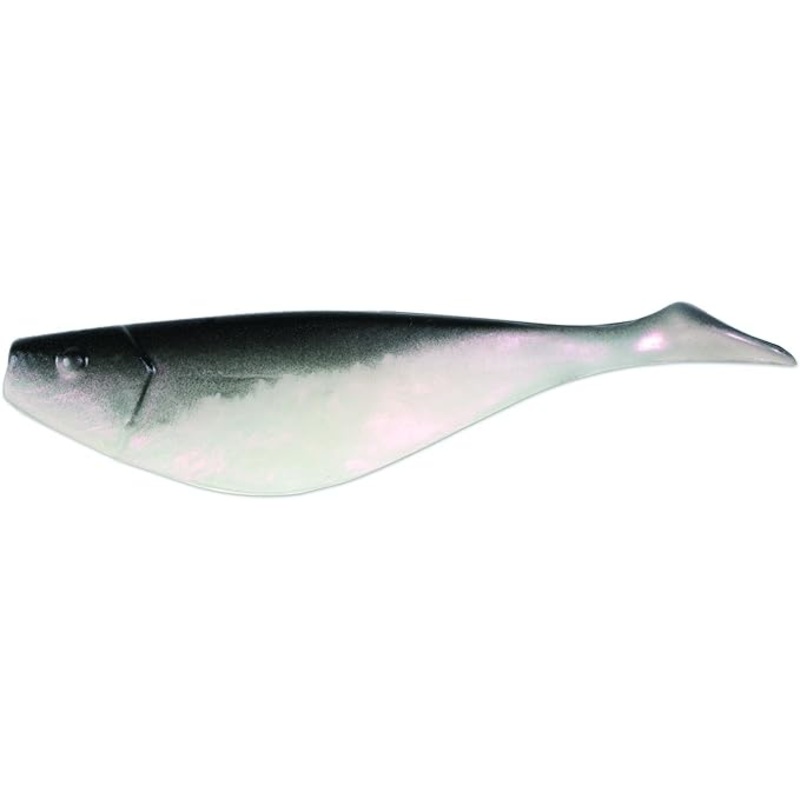 GOT-CHA Shad Body Fishing Lure, 9", 25pk, White Pearl/Black Back