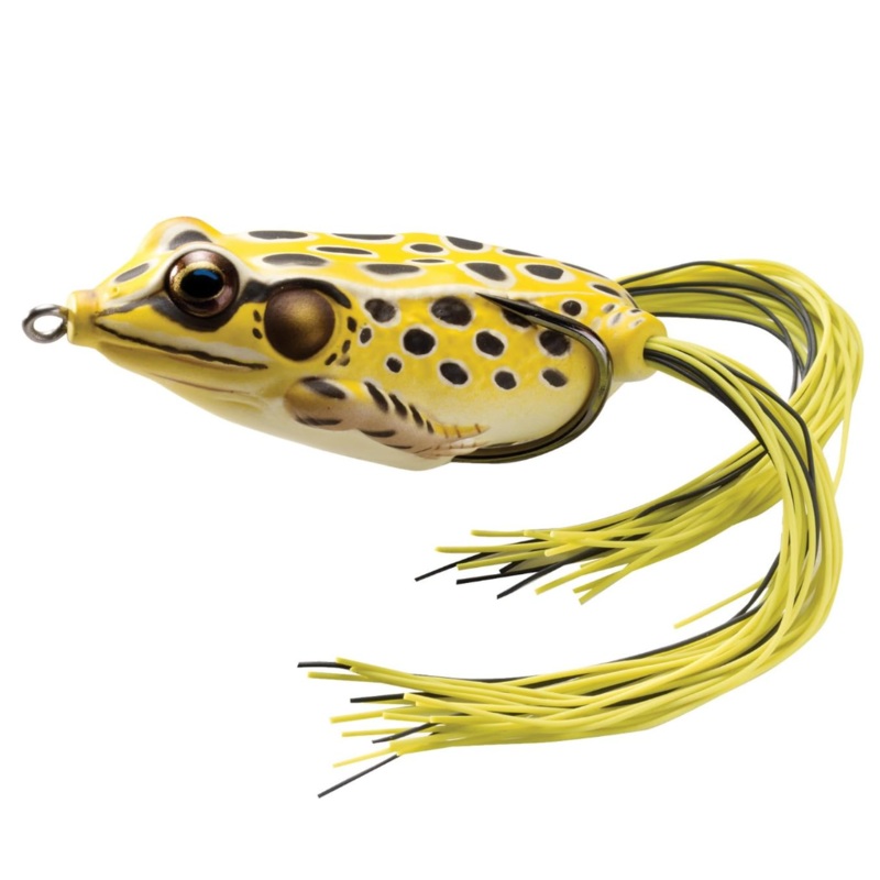 LiveTarget Frog Hollow Body Topwater Lure, Yellow/Black, 2 5/8"