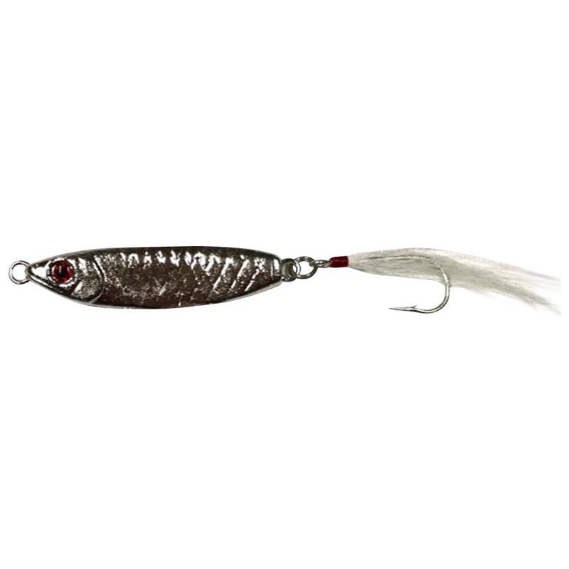 Run Off Lures Spearing Jig w/Bucktail 3/4oz Chrome