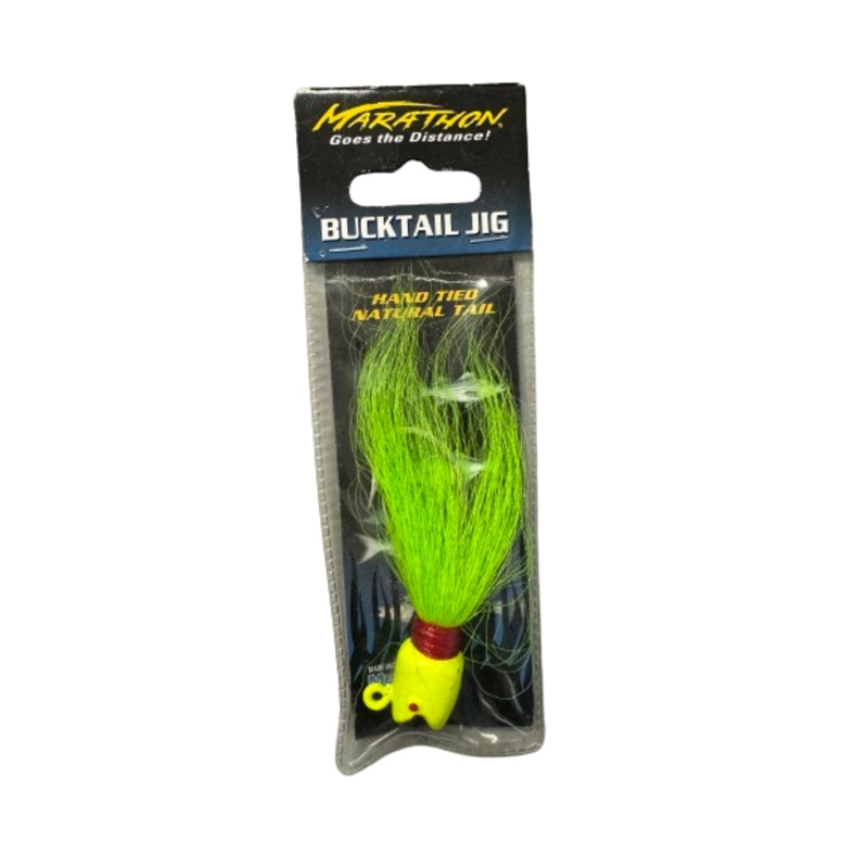 Tsunami Marathon Bucktail Jig Mustad Lure, Chartreuse