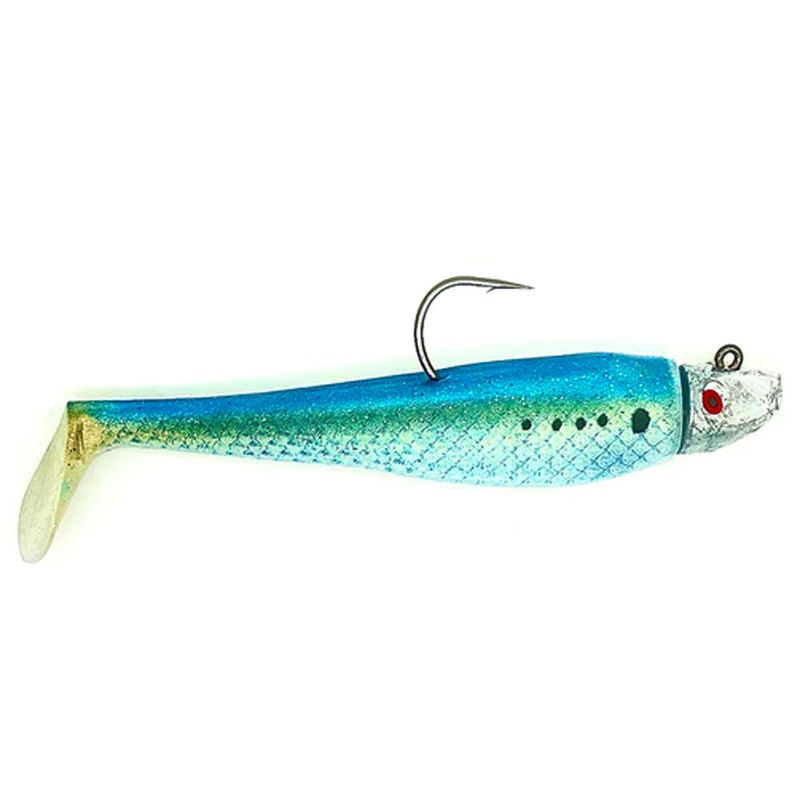 Al Gag's Lures Whip-It Fish Rigged, (1 Head/2 Tails), Bunker
