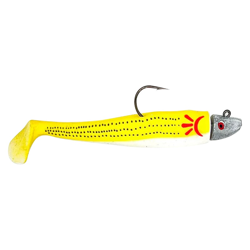 Al Gag's Lures Whip-It Fish Rigged, (1 Head/2 Tails), Chicken Scratch