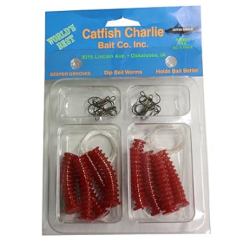 Catfish Charlie Dip Bait Worm, 12pk