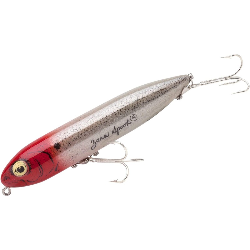 Heddon X9255G28 Zara Spook Topwater Bait, 4 1/2", 3/4 oz, Pearl/Red Eye, Floating