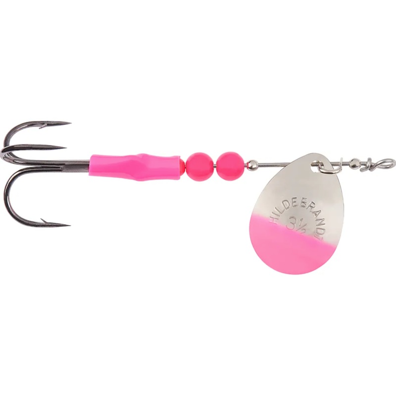 Hildebrandt Salmon Spinner SZ 3.5, Nickel Pink Tip Blade, SZ 1