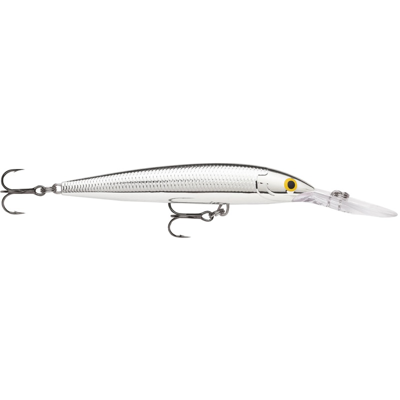 Rapala Deep Husky Jerk 10, Suspending, Deep-Diving, 4", 3/8oz, Pure Chrome