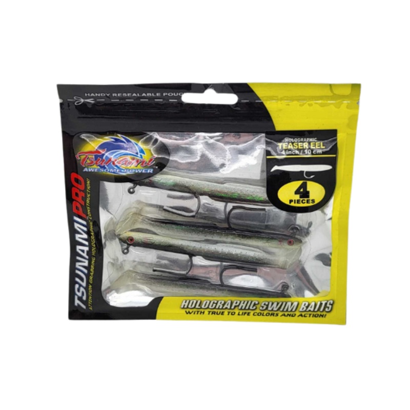 TSUNAMI 4" HOLO BLACK BACK TEASER EEL